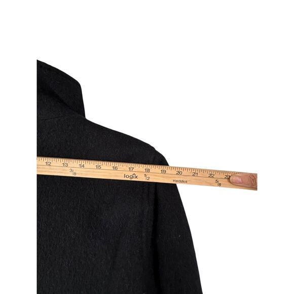 Vintage Jimmy Hourihan Ireland 100% Wool Wrap Coat Black Purple Small - Picture 14 of 16